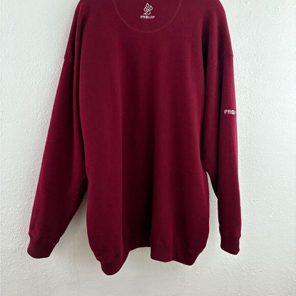 Proquip half zip red golf pullover lambswool sweater size XXL - Picture 8 of 10